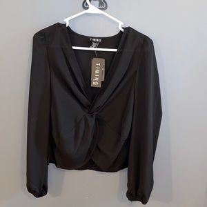 NWT Black Blouse with Twist in Front